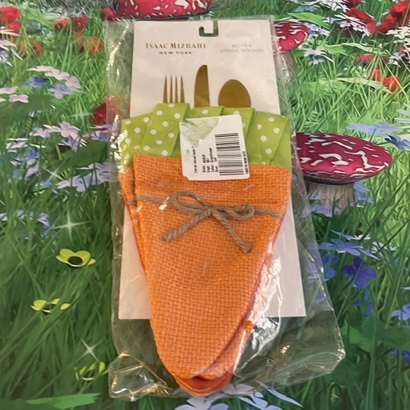 Isaac Mizrahi Set Of 4 Carrot Utensil Holders, Orange, NWT - Picture 2 of 4